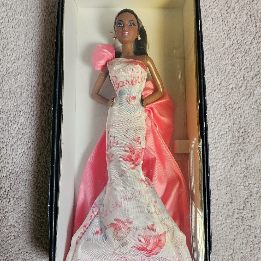 Elegant Pink and White Doll in Gown
